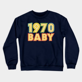 Retro Vintage Distressed 49th Birthday Gift 1970 Baby Crewneck Sweatshirt